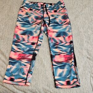 Roxy Pink and Blue Abstract Leggings